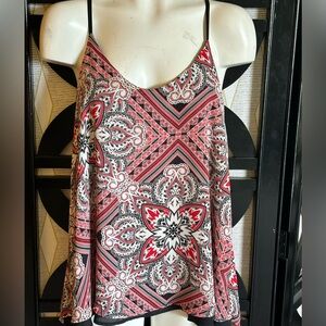 Jules & Leopold Reversible Solid / Floral Print Pull On Tank Top Cami Shirt. New